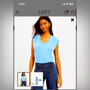 NWT - Loft pleated muscle tee - periwinkle